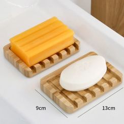 10Pcs Bamboo Wooden Self Draining Soap Box