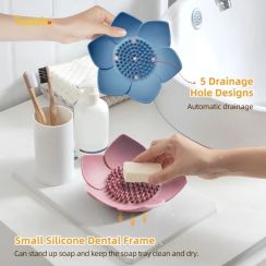 40Pcs Flower Shape Silicone Soap Holder