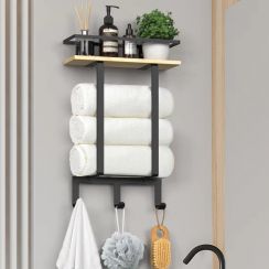 4Pcs Bathroom Wall Mounted Towel Racks