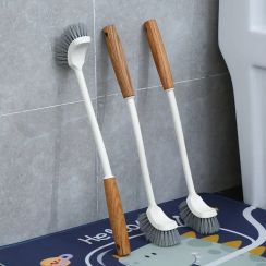 10Pcs Wooden Toilet Brush with Long Handle