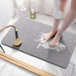 5Pcs Gray Rectangular Wire Roll Design Bath Mat