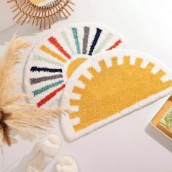 8Pcs Semicircular Sunrise Absorbent Doormat