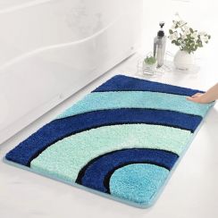 4Pcs Curved Two color Splicing Bathroom Anti slip Mat