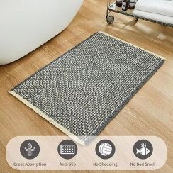 5Pcs Waffle Bath Mat with Tassels